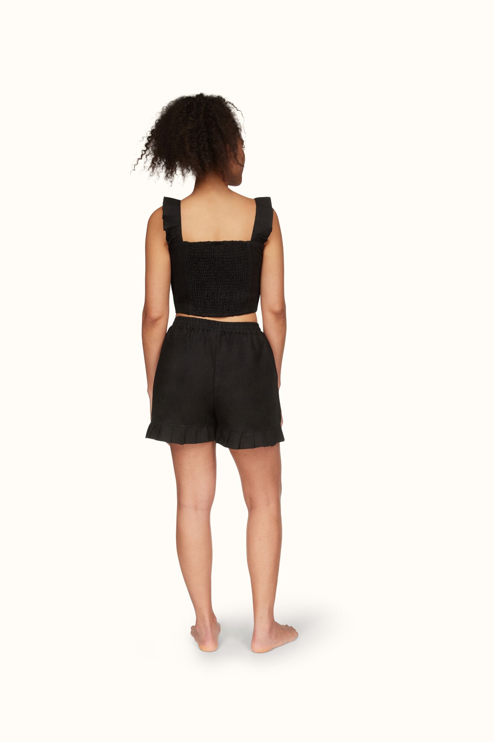 The Gaia ~ Black Linen Pyjama Set