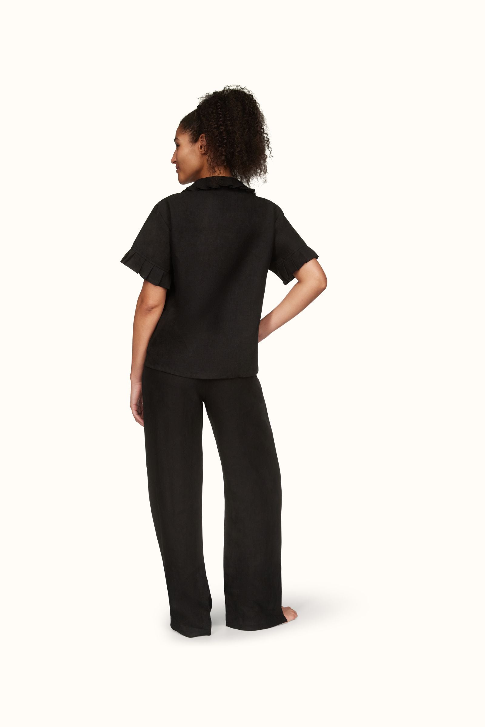 The Lavinia ~ Black Linen Pyjama Trousers