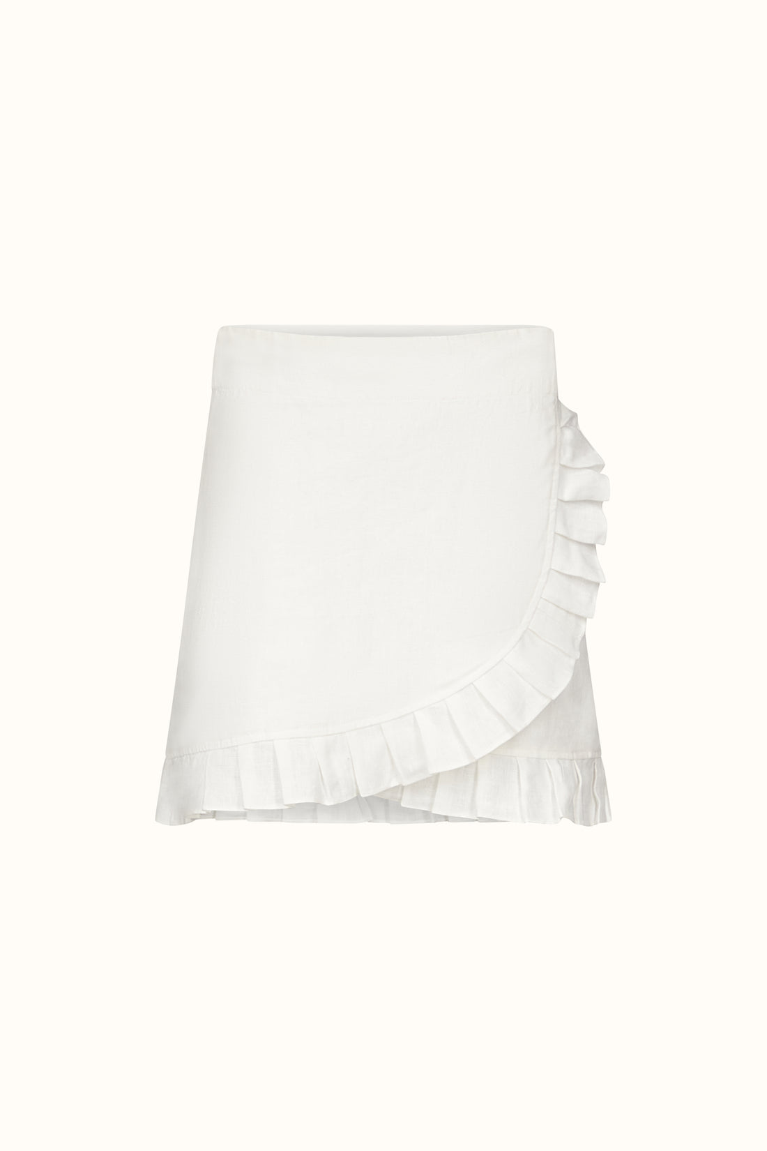 The Monica ~ White Linen Mini Wrap Skirt