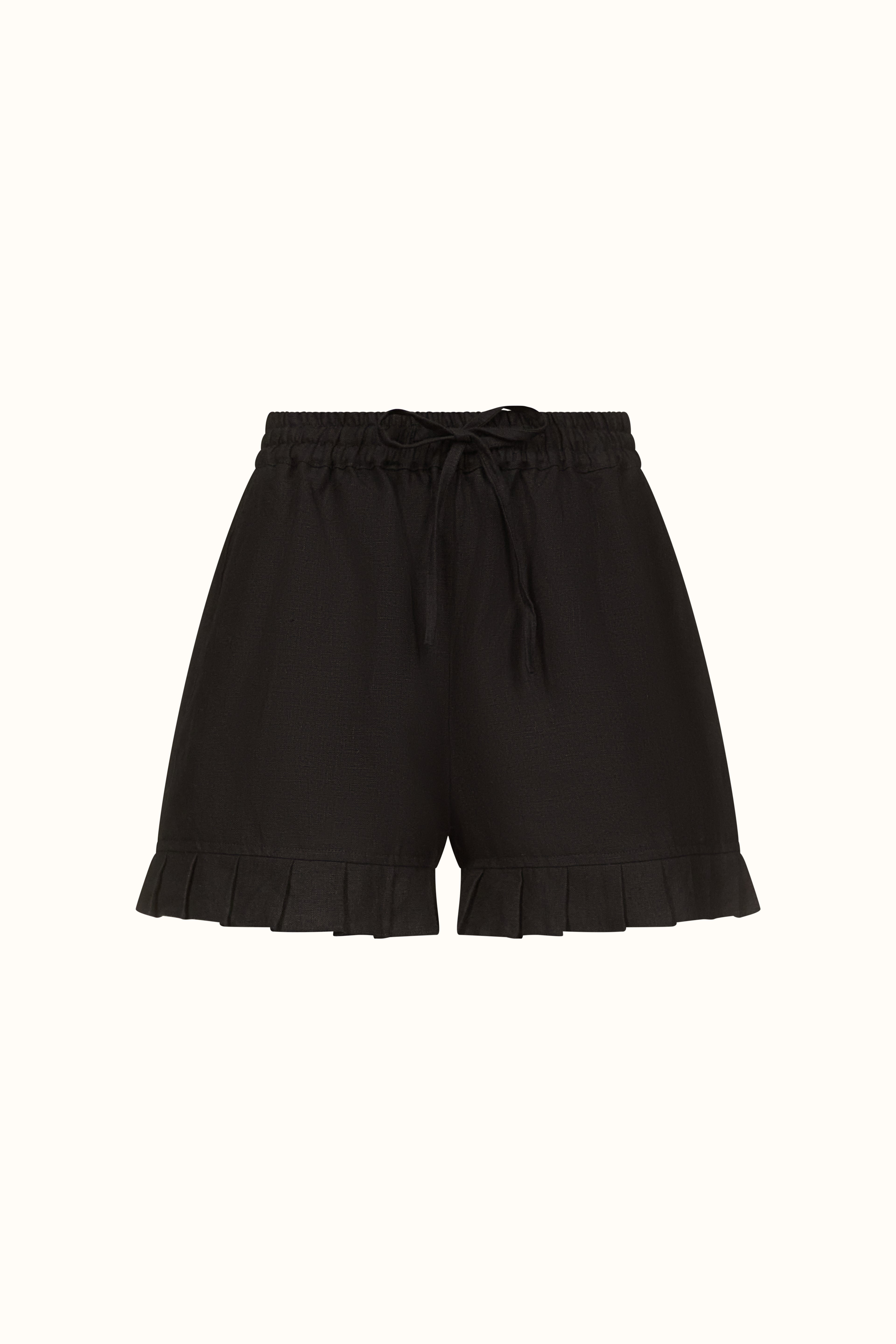 The Gaia ~ Black Linen Pyjama Set