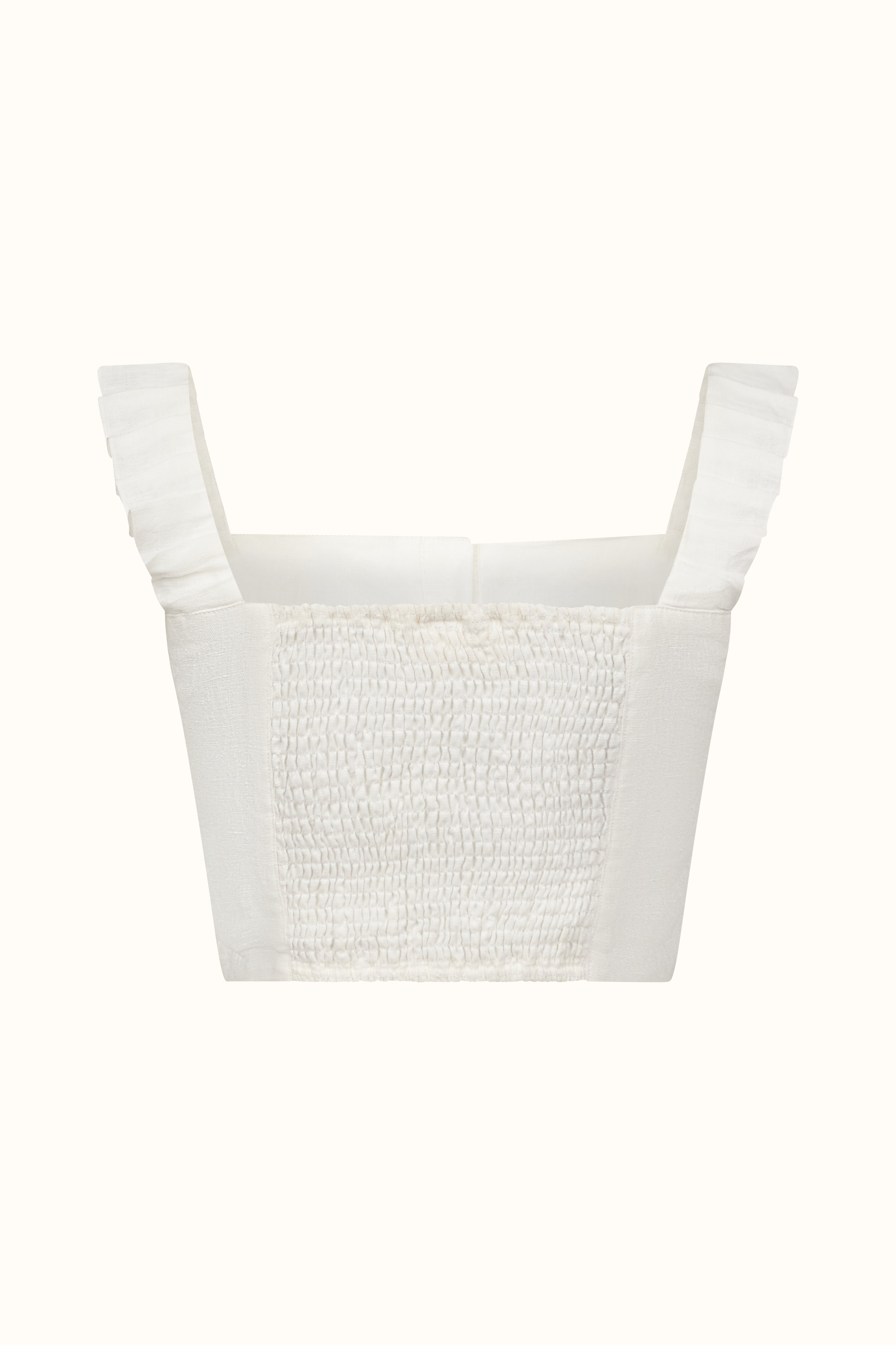 The Copelia ~ White Linen Frill Crop Top