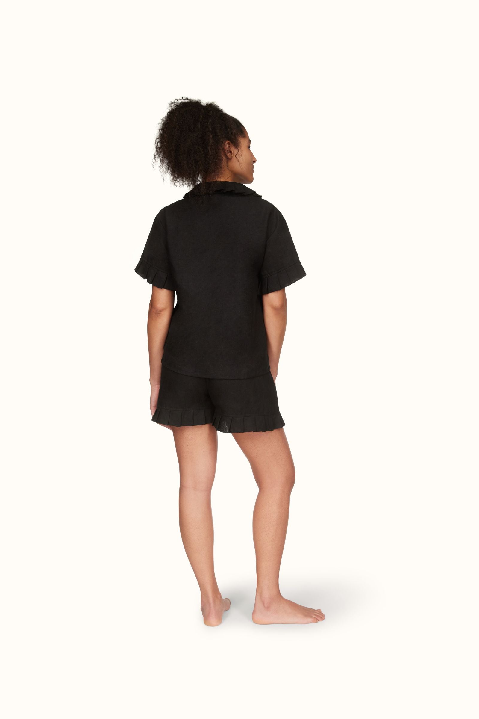 The Gaia ~ Black Linen Pyjama Set