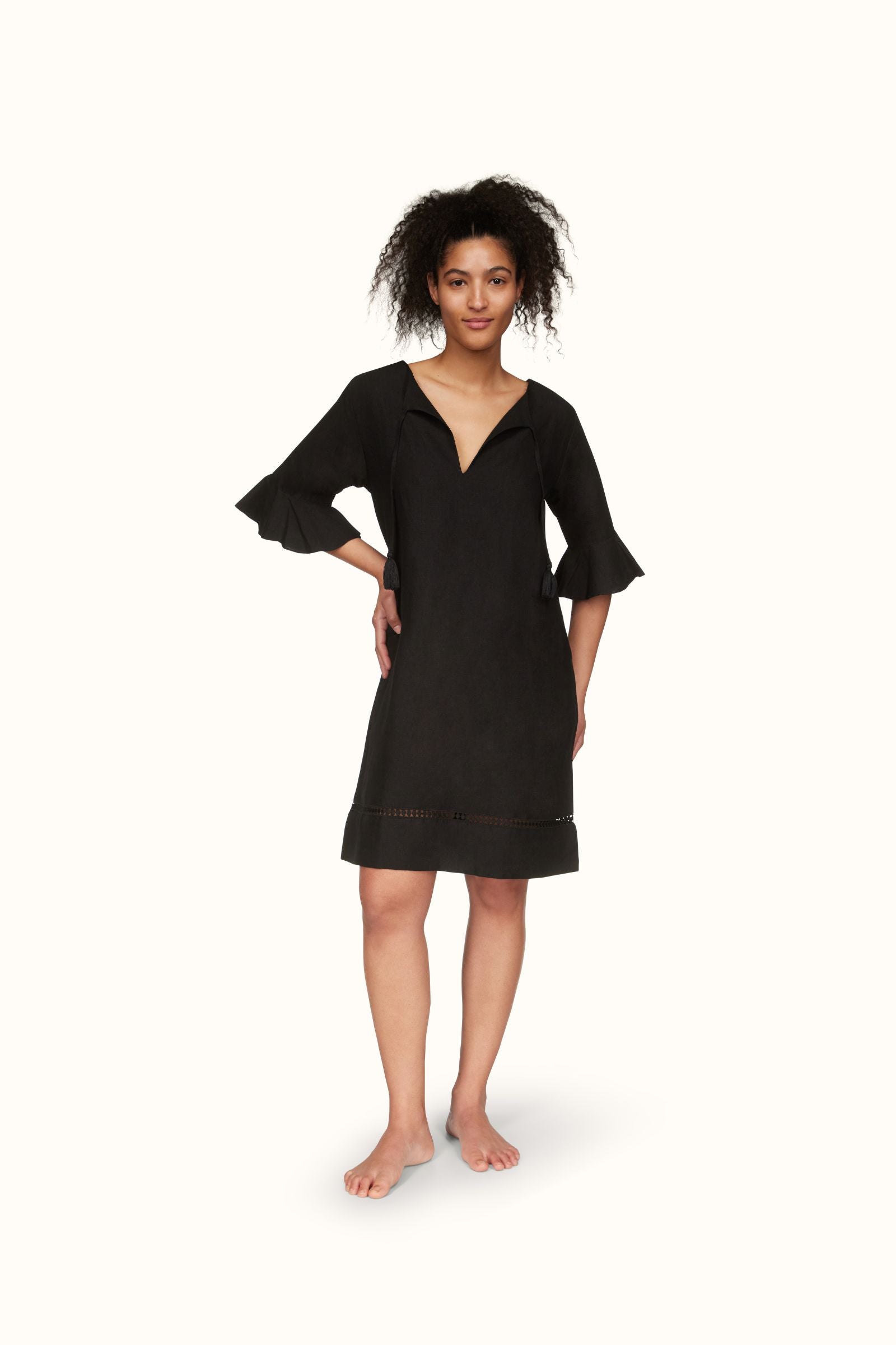 The Alicia Linen Dress ~ Black