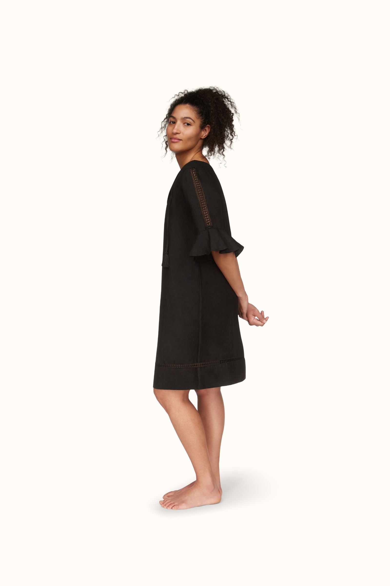 The Alicia Linen Dress ~ Black