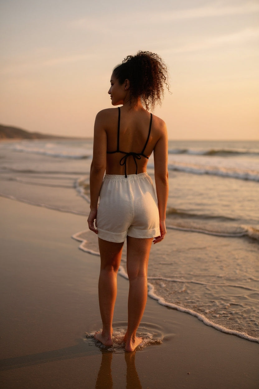 The Black & White Terry Triangle Top