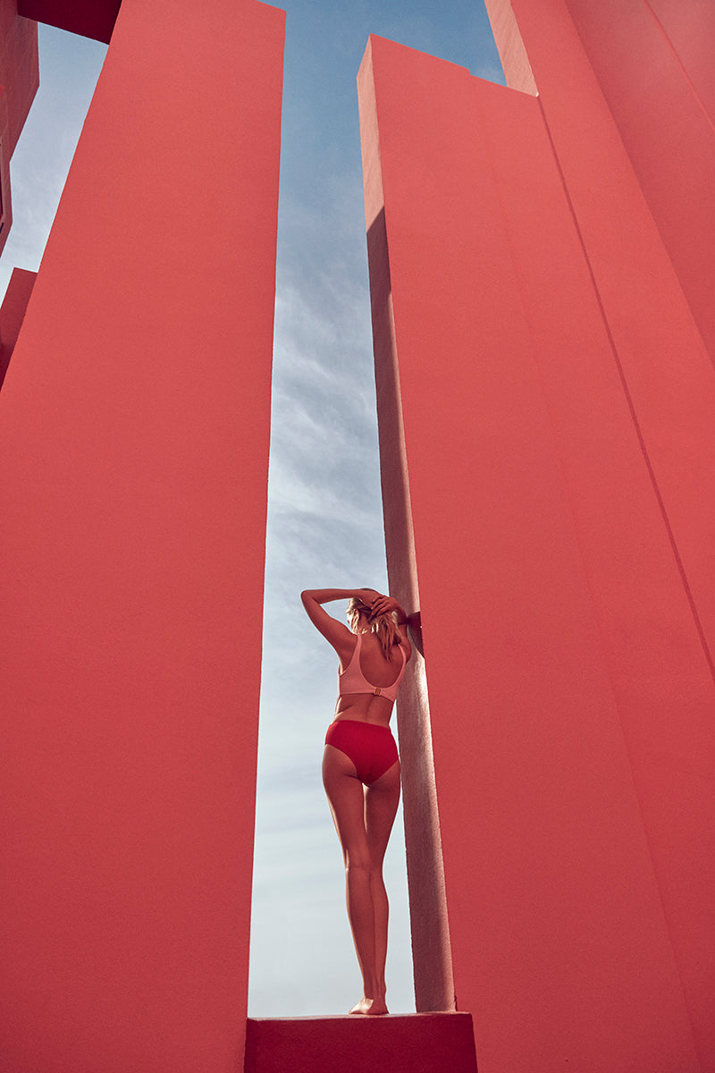 The Red Terry Kate Swimsuit ~ Colourblock