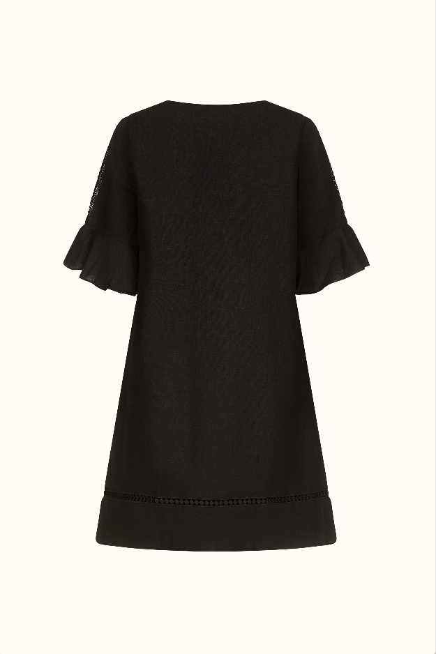 The Alicia Linen Dress ~ Black