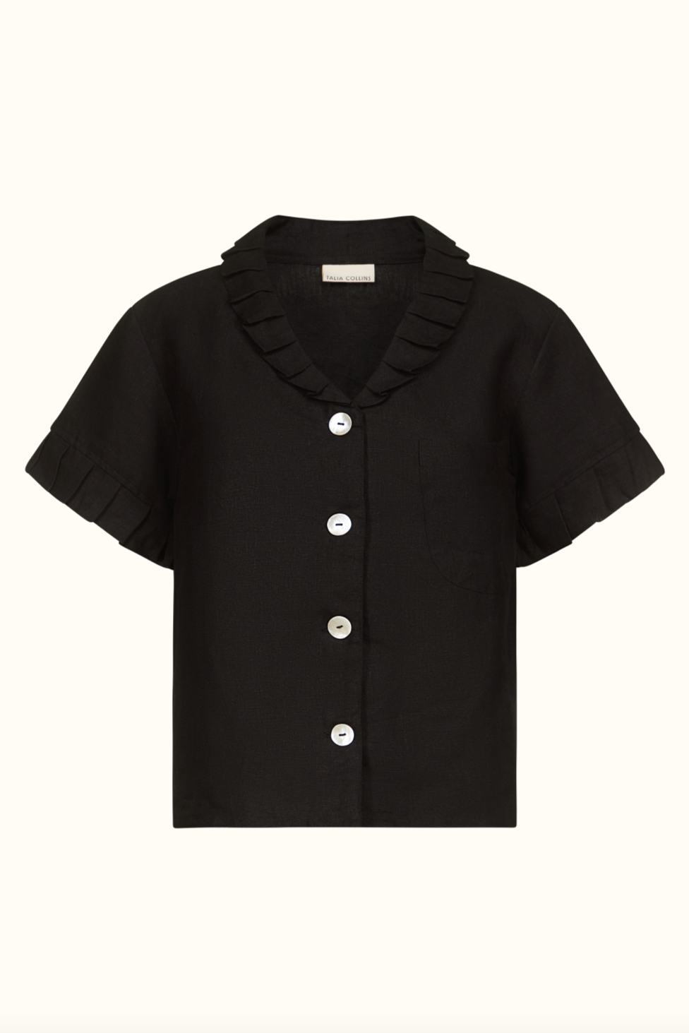 The Gaia ~ Black Linen Pyjama Set