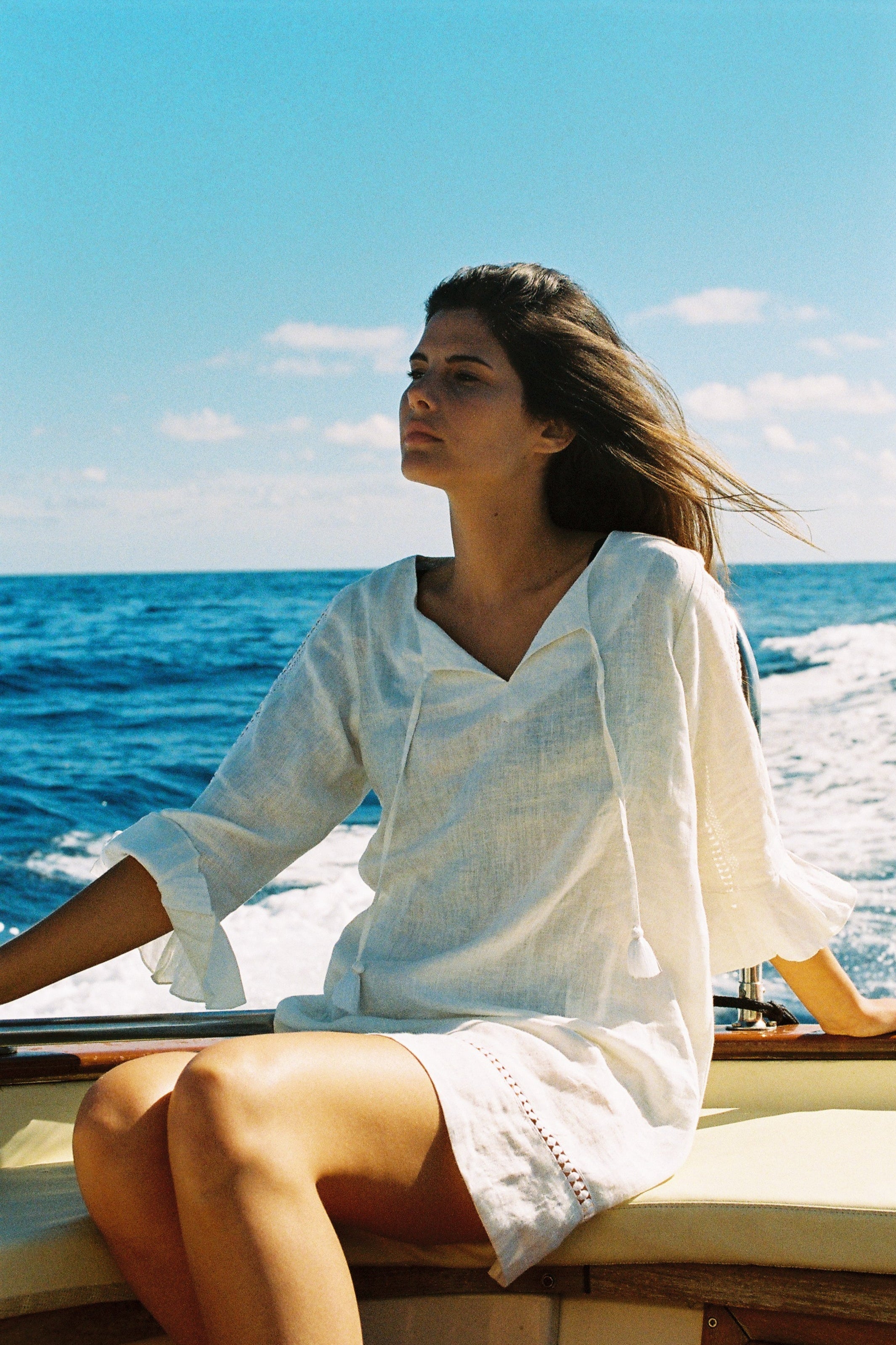 The Alicia Linen Dress ~ White