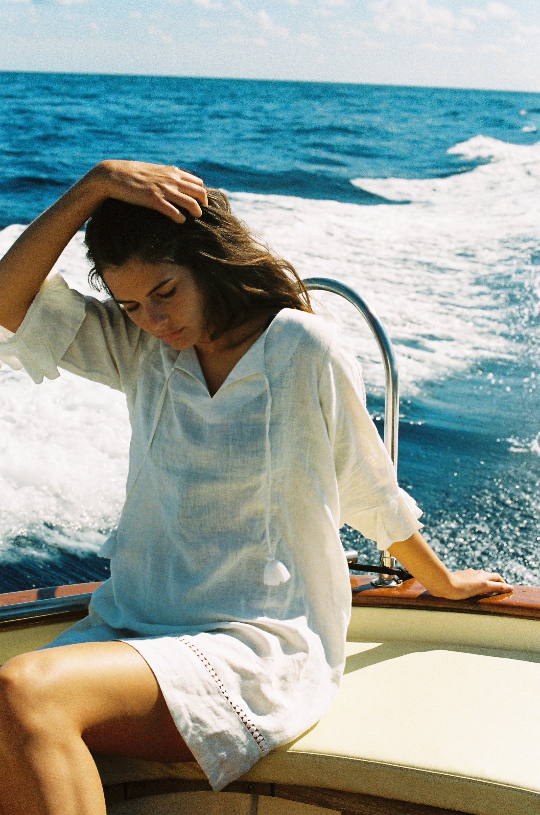 The Alicia Linen Dress ~ White