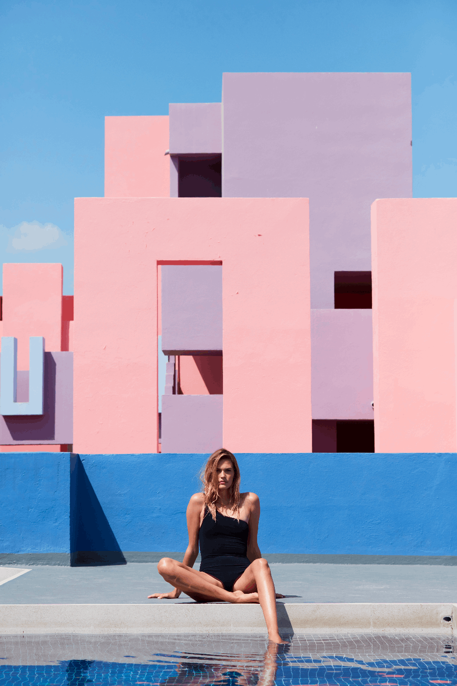 The Coco Terry Asymmetrical Swimsuit ~ Reversible Talia Collins