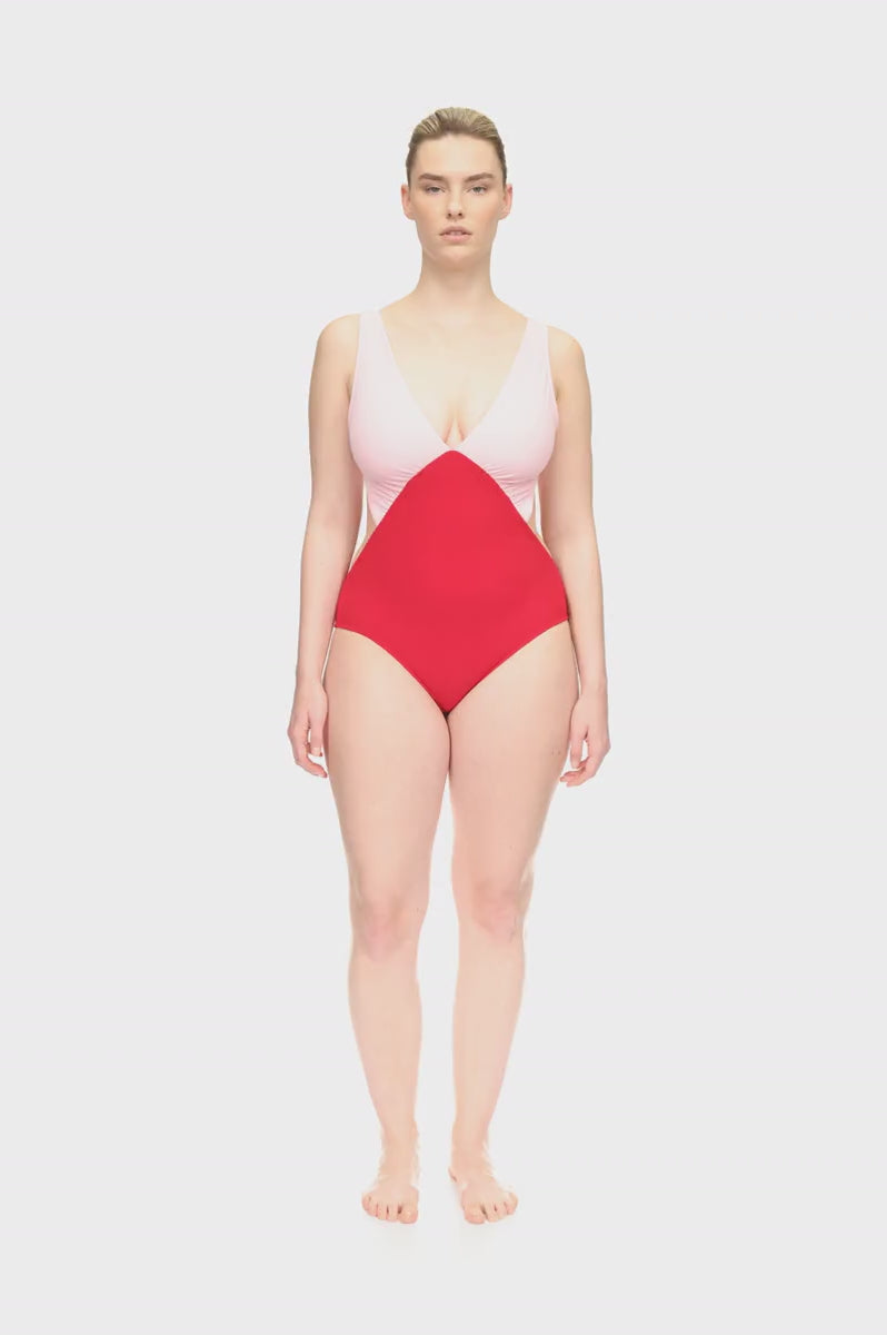 The Red Terry Kate Swimsuit ~ Colourblock