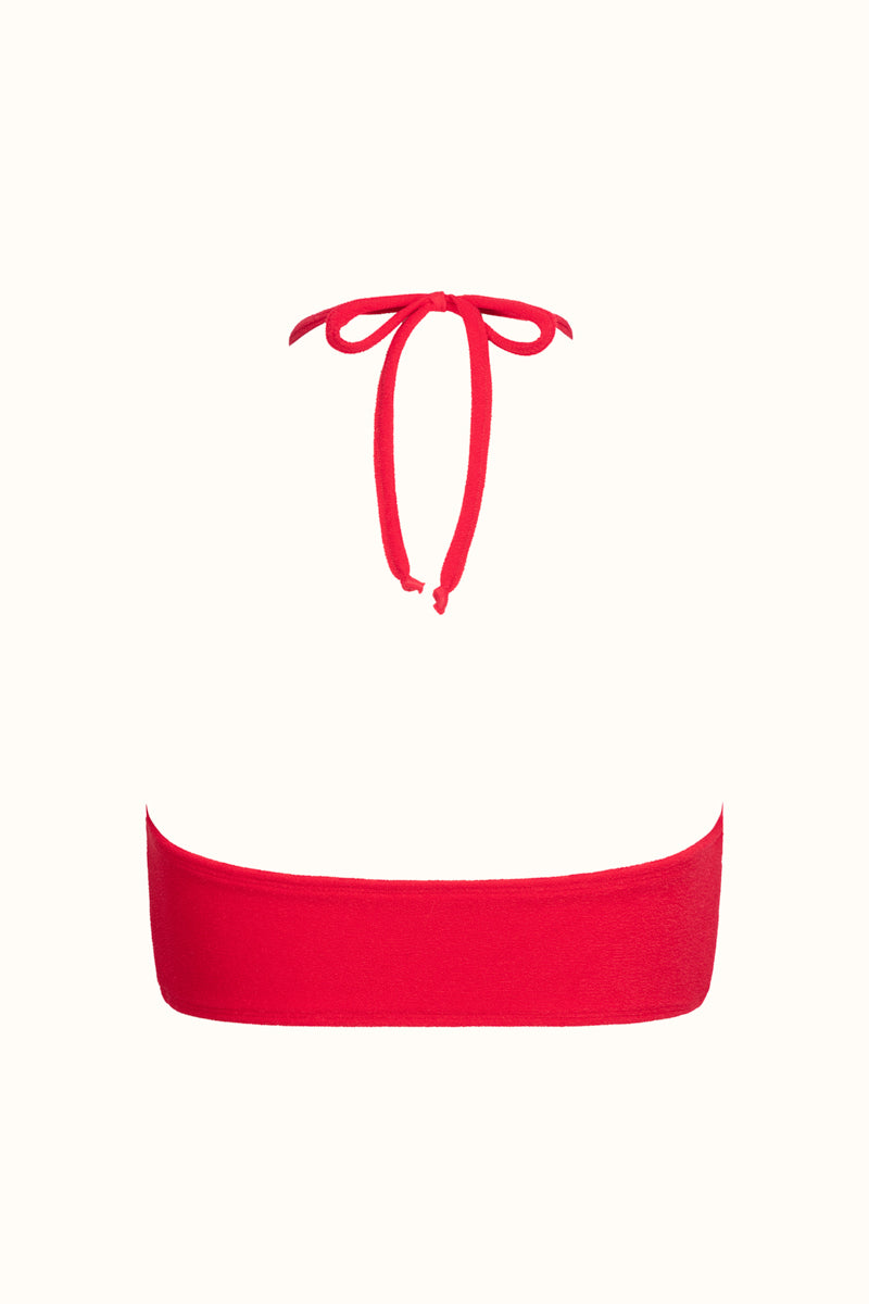 The Red Terry Strapless Top