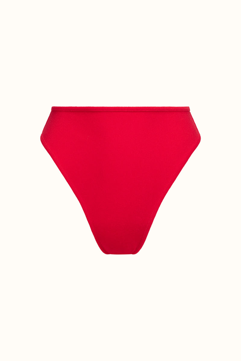 The Red Terry High Waisted High-Cut Brief ~ Reversible