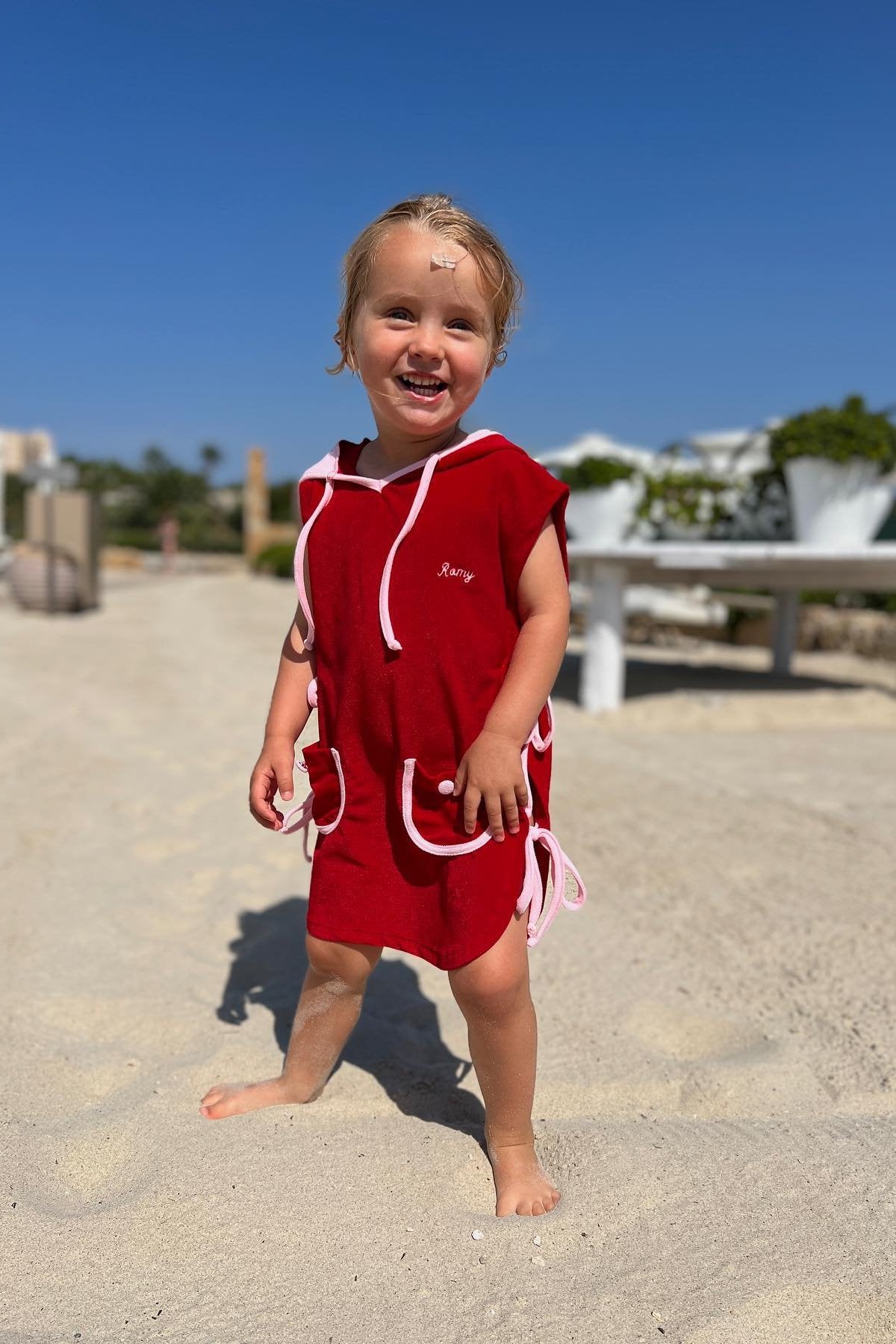 The Mini Red Terry Robe