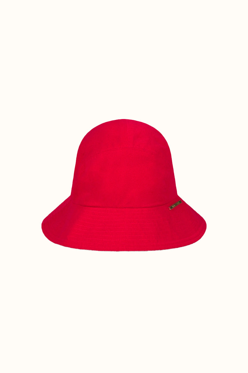 The Red Terry Bucket Hat ~ Reversible – Talia Collins