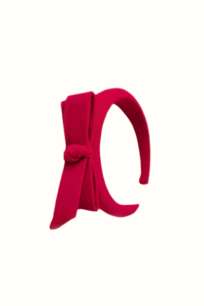 The Red Terry Bow Headband