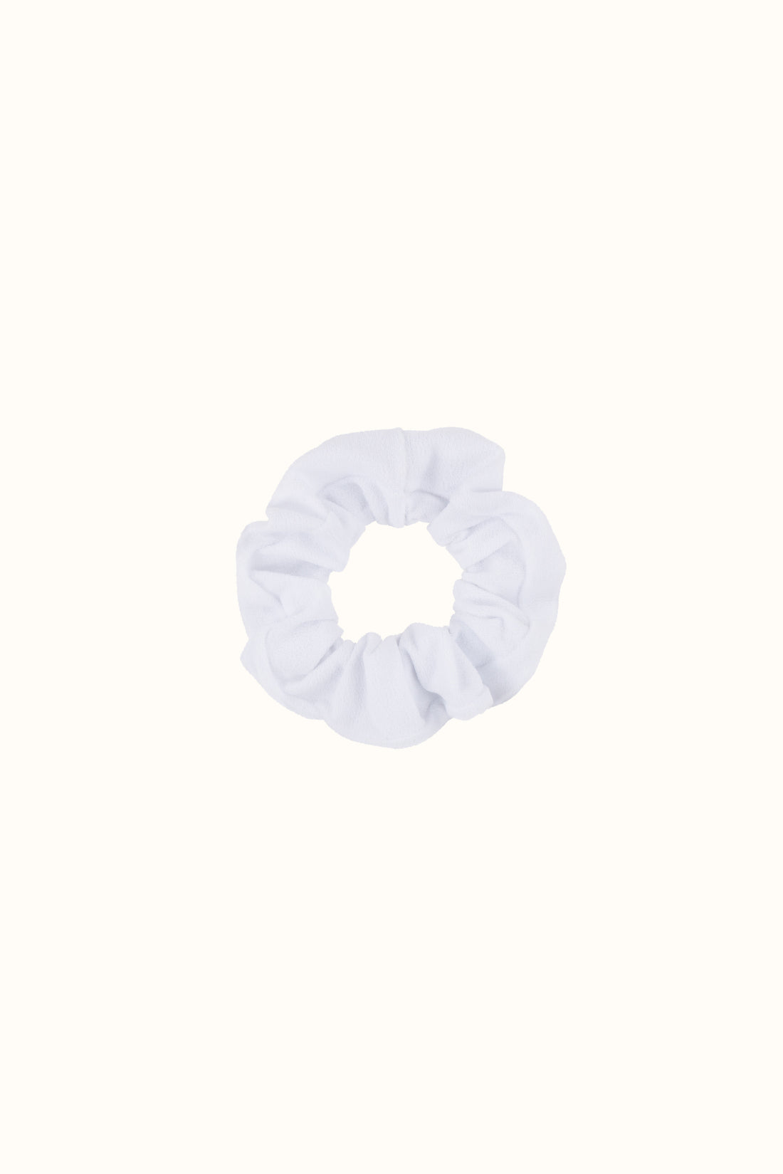 The White Terry Bow Scrunchie