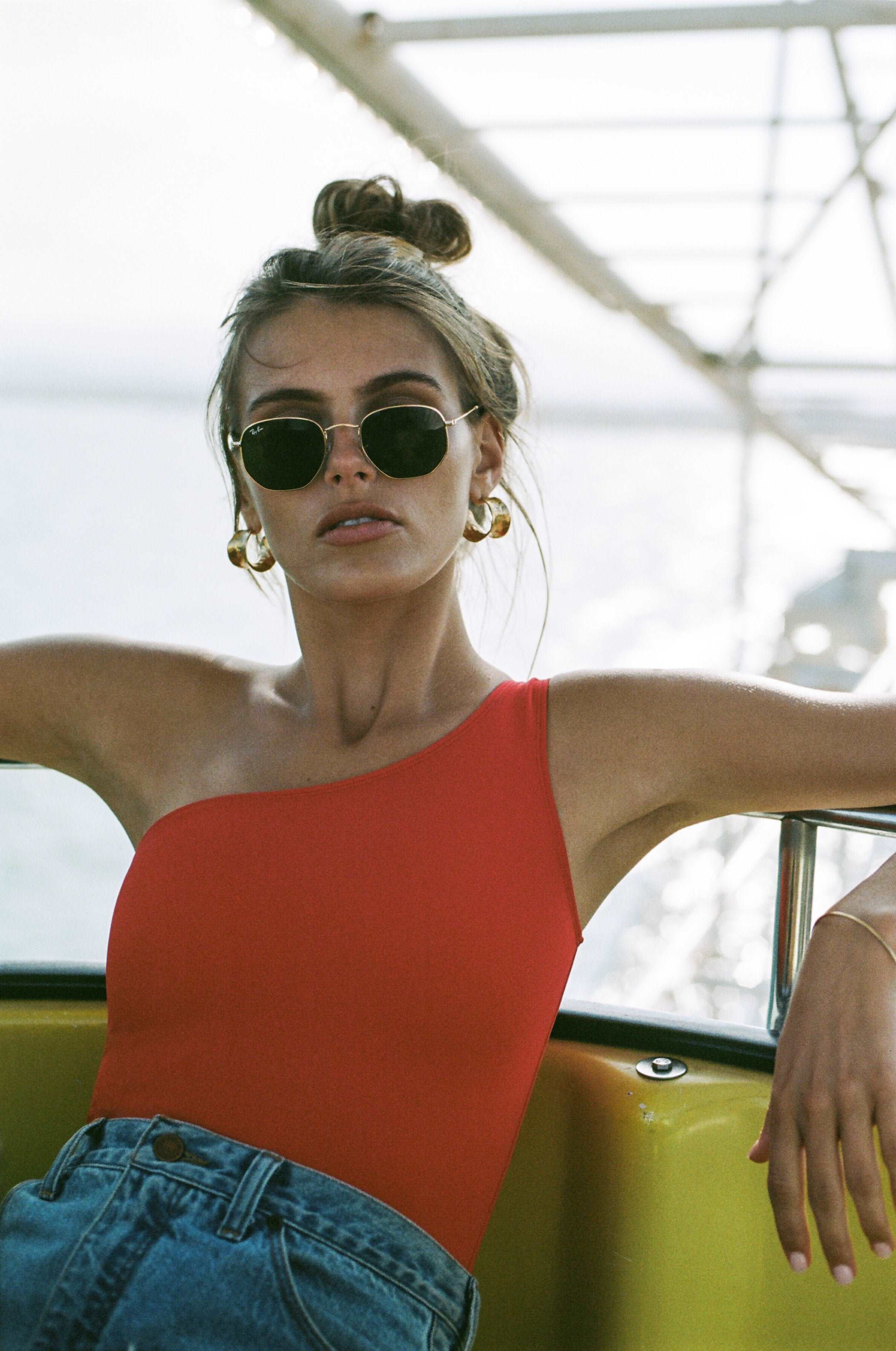 The Asymmetrical High Cut Swimsuit - Matte &amp; Contouring Talia Collins