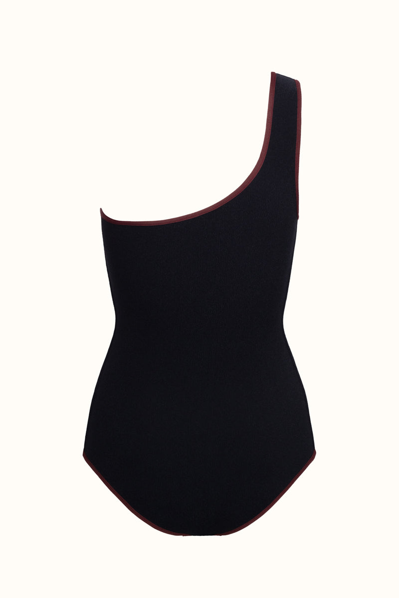 The Coco Terry Asymmetrical Swimsuit ~ Reversible Talia Collins