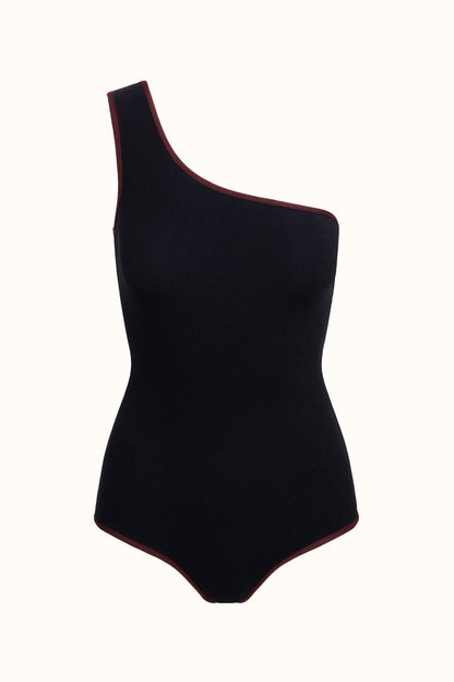 The Coco Terry Asymmetrical Swimsuit ~ Reversible Talia Collins