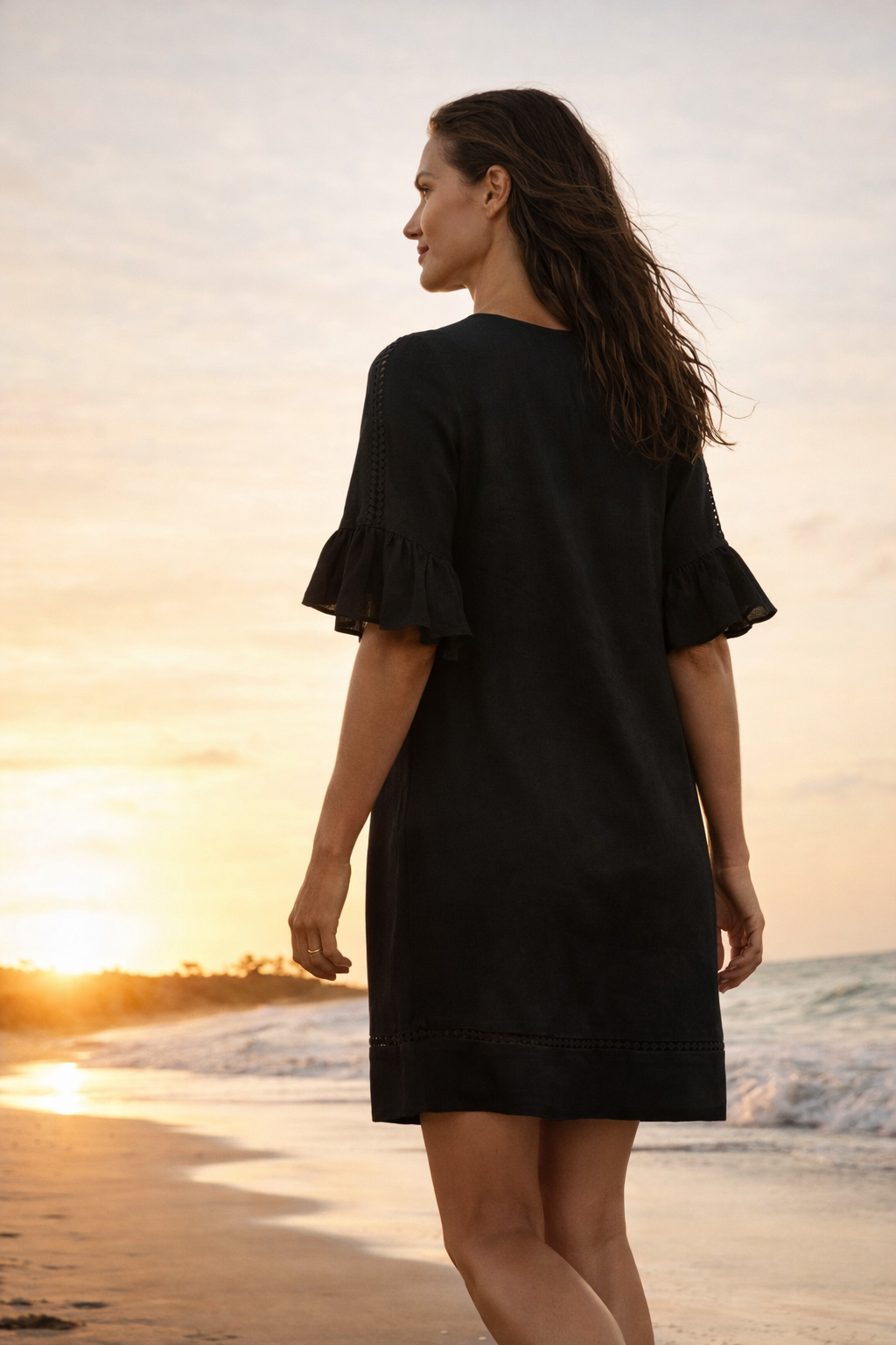 The Alicia Linen Dress ~ Black