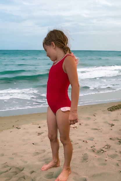 The Mini Red Terry Classic Swimsuit