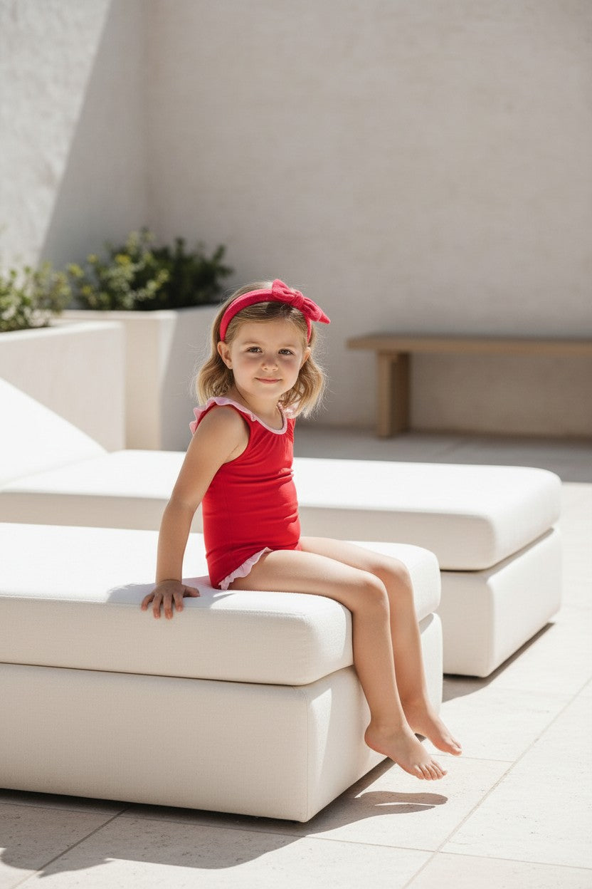The Red Terry Bow Headband