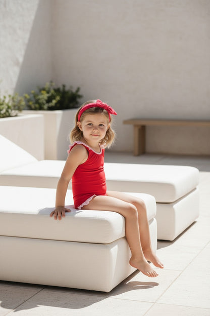 The Red Terry Bow Headband