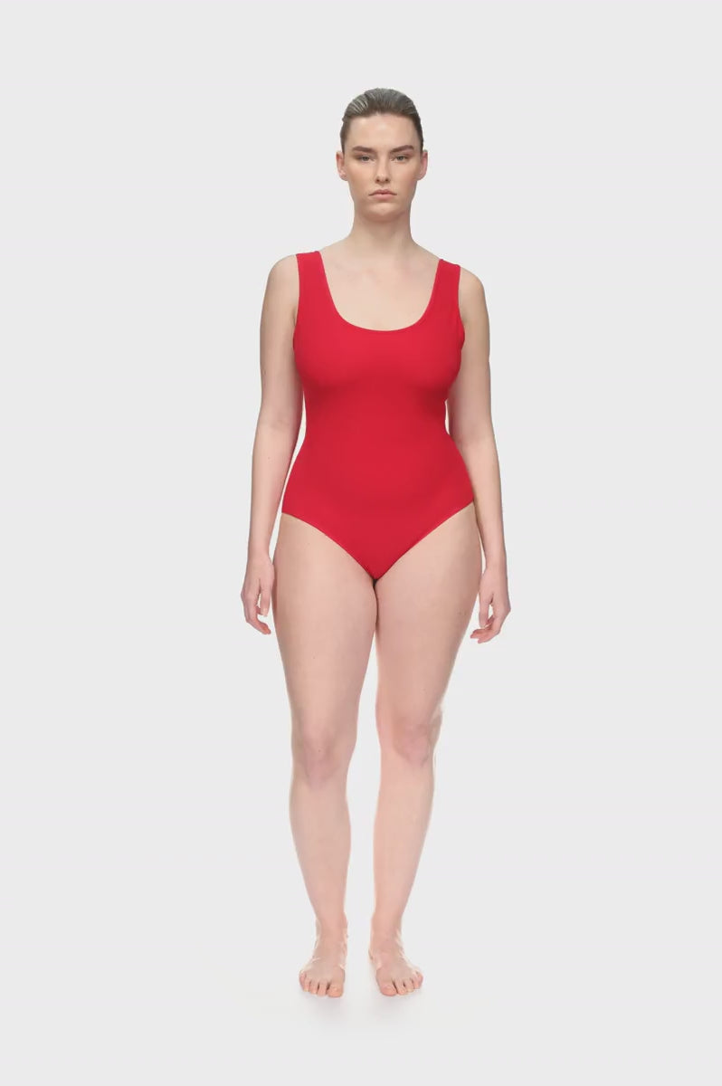 The Thalia Bathing Suit | Terry Coral Red
