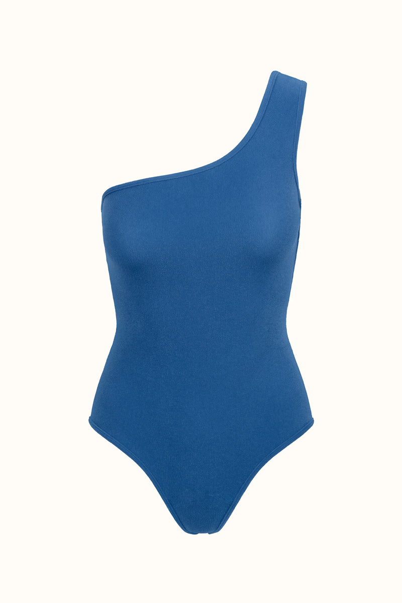 The Blue Terry Asymmetrical Swimsuit ~ Reversible