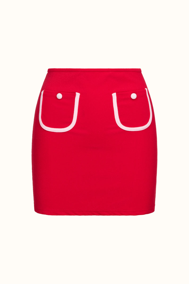 The Red Terry Pocket Skirt